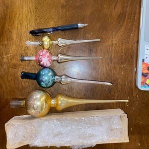 4 mercury glass tree toppers